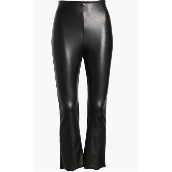 Commando women’s black Faux Leather Flare Crop legging size small slimming - Picture 1 of 12